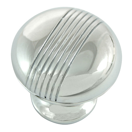 MNG 1 1/4" Striped Knob, Polished chrome 12515